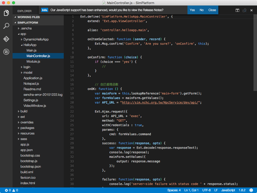 comment the code in visual studio code for mac